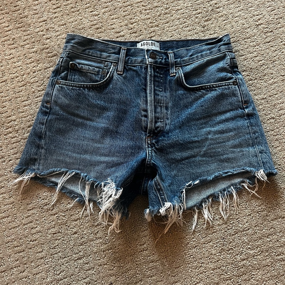 Agolde Medium Wash High Waisted Denim Shorts size 23